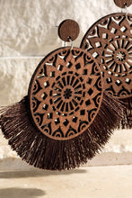 Load image into Gallery viewer, Round Laser Wood Cut Earrings
