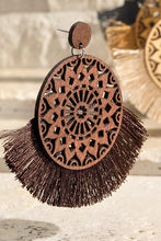 Load image into Gallery viewer, Round Laser Wood Cut Earrings - Lovell Boutique
