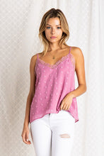 Load image into Gallery viewer, pom pom cami top with lace detail
