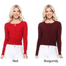 Load image into Gallery viewer, Gem-Button Cropped Cardigan - Lovell Boutique
