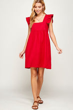 Load image into Gallery viewer, Women Red Linen Summer Dress
