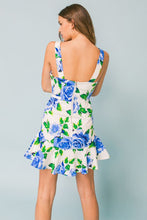 Load image into Gallery viewer, Womens shoulder straps, ruffled hemline and back zipper closure. 
