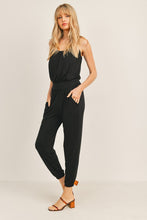 Load image into Gallery viewer, Womens Black Side Pockets Jersey Jumpsuit
