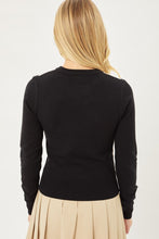 Load image into Gallery viewer, Womens Black Crop Sweater Top
