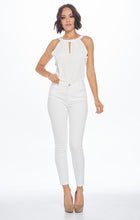 Load image into Gallery viewer, Womens White High-Rise Ankle Pants
