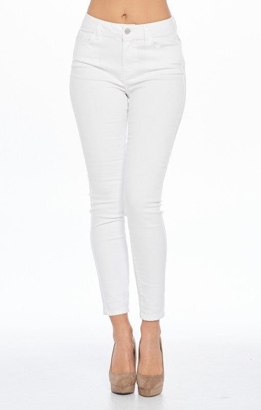 Womens White High-Rise Ankle Pants
