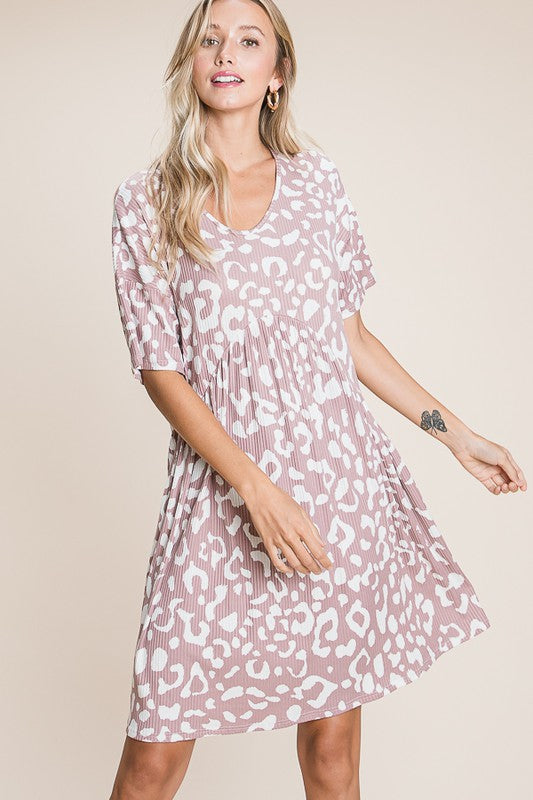 Relaxed Fit Animal Print Dress