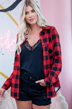 Load image into Gallery viewer, Checker Print Shirt with Faux Fur Lined 
