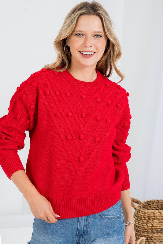 womens pompom detail sweater