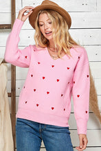 Load image into Gallery viewer, women pink v neck sweater top

