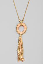Load image into Gallery viewer, Mauve Pink Pendant Beaded long necklace
