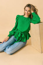 Load image into Gallery viewer, Womens Green Long Sleeve Top
