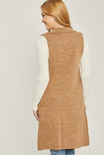 Load image into Gallery viewer, Womens Camel Sleeveless Long Vest 
