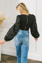 Load image into Gallery viewer, Women black contrasting sleeve black cropped top
