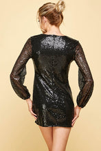 Load image into Gallery viewer, womens black new year sparkle dress
