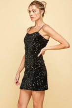 Load image into Gallery viewer, womens black holiday party dress
