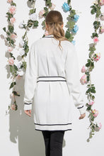 Load image into Gallery viewer, Womens White Self Tied Belt Cardigan
