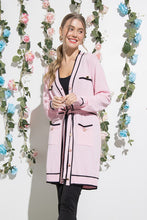 Load image into Gallery viewer, Womens Pink Gold Button Cardigan
