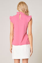 Load image into Gallery viewer, Womens Pink Keyhole Ruffled Top
