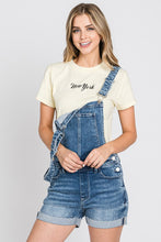 Load image into Gallery viewer, Womens Medium Wash Short Overalls

