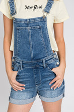 Load image into Gallery viewer, Womens Denim Short Overalls
