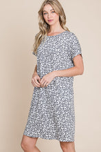 Load image into Gallery viewer, Womens Charcoal Animal Print Crew Neckline Dress
