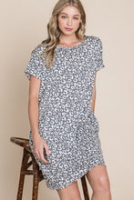 Load image into Gallery viewer, Womens Charcoal Animal Print Relaxed Fit Dress
