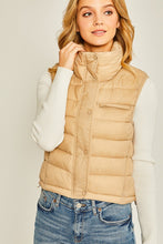 Load image into Gallery viewer, Womens Khaki Solid High Neck Vest
