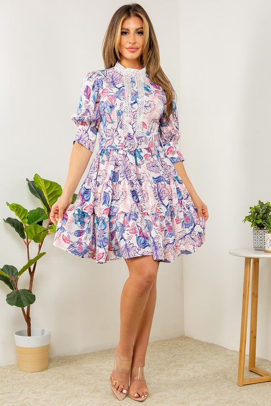 Womens Floral Lacey Sundress