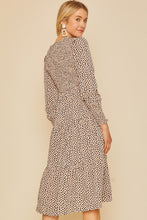 Load image into Gallery viewer, Women Leopard Printed Flounce Hemline Midi Dress
