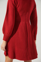 Load image into Gallery viewer, Womens Red Mini Sweater Dress
