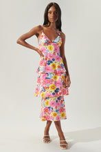 Load image into Gallery viewer, Womens Pink Elastic Casing Midi Dress
