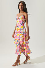 Load image into Gallery viewer, Womens Pink Floral Midi Dress
