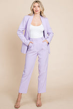 Load image into Gallery viewer, Womens Lavender Single Breasted Blazer and High Waisted Pants Set
