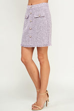 Load image into Gallery viewer, Josephine Lavender Tweed Mini Skirt Set
