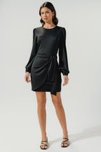 Load image into Gallery viewer, Womens Black Elegant Wrap Dress
