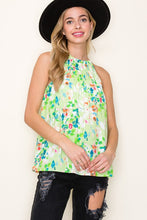 Load image into Gallery viewer, Womens Lime Green Floral Print Top
