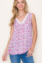 Load image into Gallery viewer, Womens Pink Floral Printed Sleeveless Top
