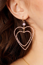 Load image into Gallery viewer, Womens Pink Heart Earrings
