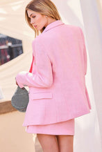 Load image into Gallery viewer, Womens Pink Solid Tweed Blazer
