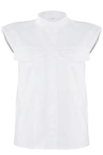 Load image into Gallery viewer, Two patch pockets and a full button-front closure complete the look of this contemporary yet timeless piece
