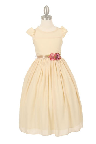 Girls Champagne Flower Girl Dress