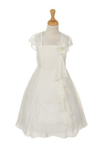 Load image into Gallery viewer, Girls Ivory Ruffled Chiffon Ballroom Dress 
