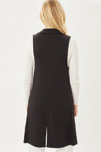 Load image into Gallery viewer, Womens Black Sleeveless Long Cardigan Vest
