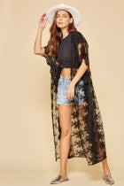 Load image into Gallery viewer, Womens Black Lace Cover-up

