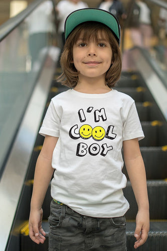 Boys White Graphic Top 