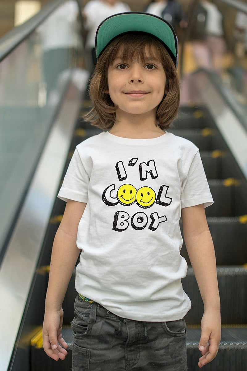 Boys White Graphic Top 