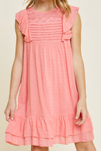 Load image into Gallery viewer, Girls Coral Lace Ruffled Dress
