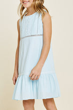 Load image into Gallery viewer, Girls Light Blue Lace Sleeveless Dress
