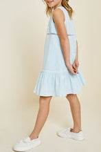 Load image into Gallery viewer, Girls Light Blue Spring and Summer A-Line Dress
